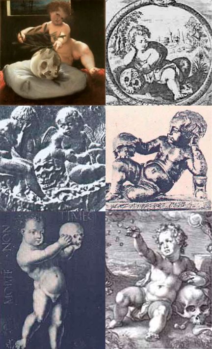 esempi di “putto con teschio” nella iconografia rinascimentale